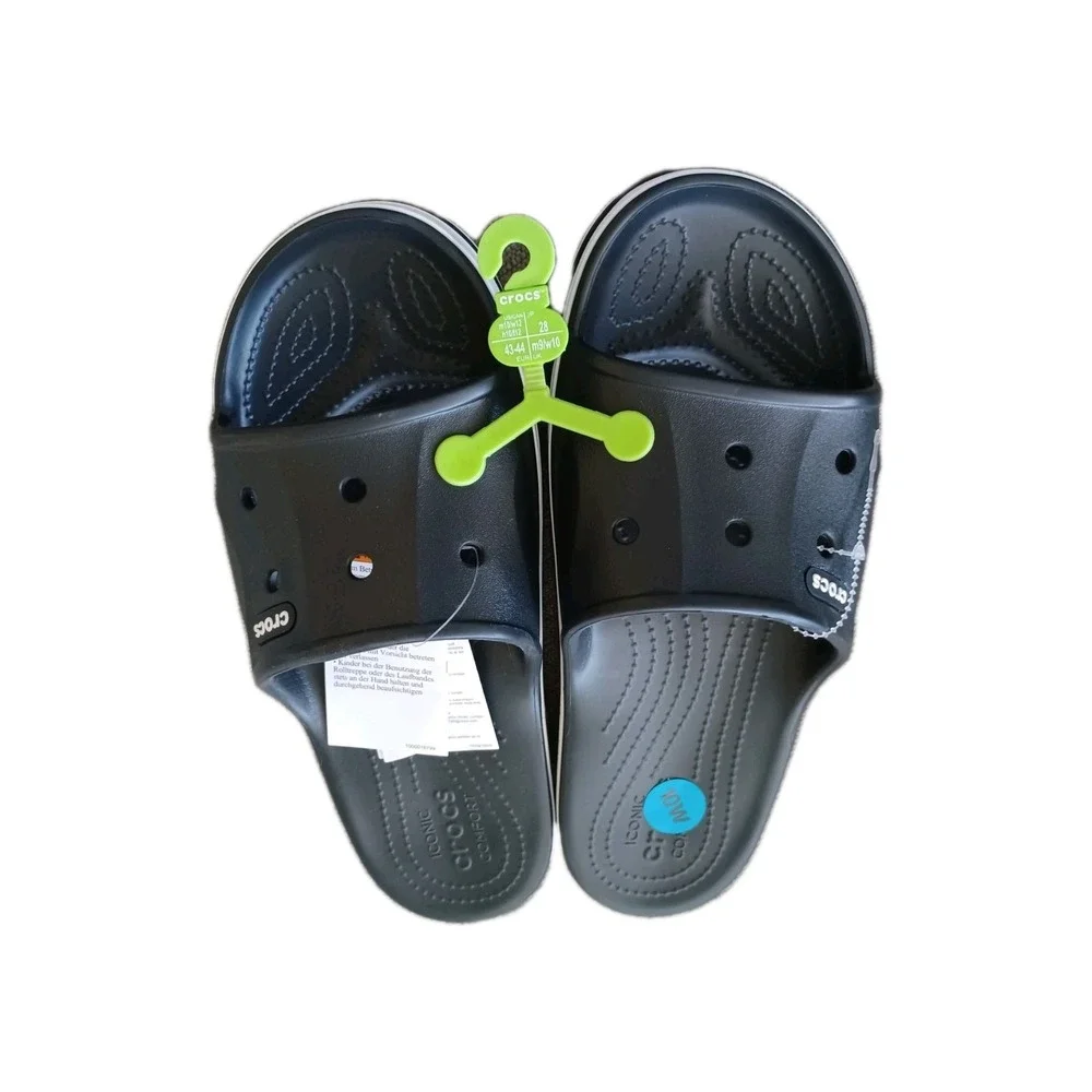 Crocs Bayaband Slide  Relaxed Fit Black White Sz 10